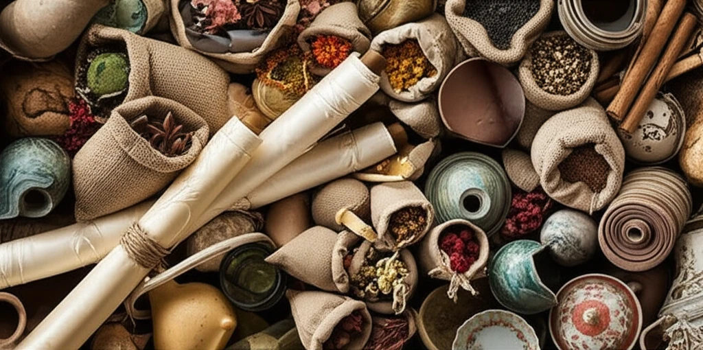 실크로드를 따라 이동하는 대상들의 모습