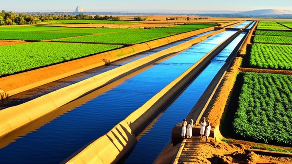 나일강을 배경으로 한 고대 이집트 문명의 모습